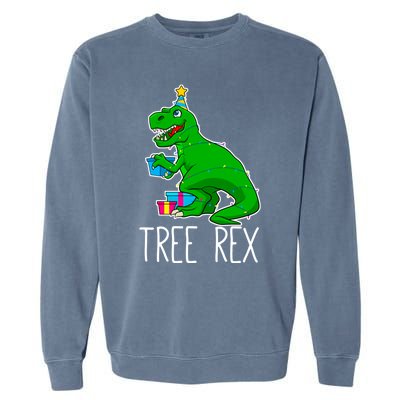 Tree Rex Christmas Dinosaur Funny Xmas Trex Cute Gift Garment-Dyed Sweatshirt