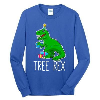 Tree Rex Christmas Dinosaur Funny Xmas Trex Cute Gift Tall Long Sleeve T-Shirt