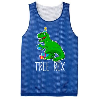 Tree Rex Christmas Dinosaur Funny Xmas Trex Cute Gift Mesh Reversible Basketball Jersey Tank