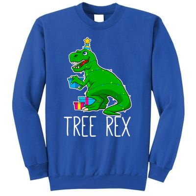 Tree Rex Christmas Dinosaur Funny Xmas Trex Cute Gift Tall Sweatshirt