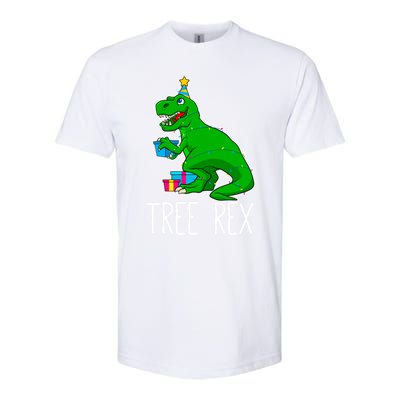 Tree Rex Christmas Dinosaur Funny Xmas Trex Cute Gift Softstyle CVC T-Shirt