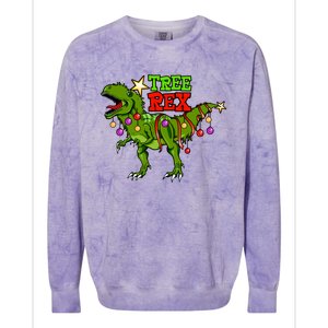 Tree Rex Christmas Holiday Trex Dinosaur Santa Gift Meaningful Gift Colorblast Crewneck Sweatshirt