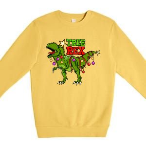 Tree Rex Christmas Holiday Trex Dinosaur Santa Gift Meaningful Gift Premium Crewneck Sweatshirt