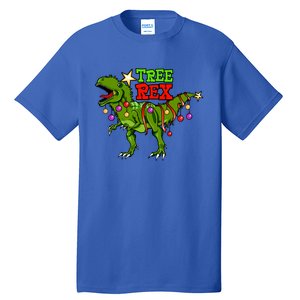 Tree Rex Christmas Holiday Trex Dinosaur Santa Gift Meaningful Gift Tall T-Shirt