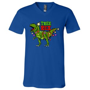 Tree Rex Christmas Holiday Trex Dinosaur Santa Gift Meaningful Gift V-Neck T-Shirt