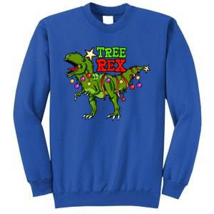 Tree Rex Christmas Holiday Trex Dinosaur Santa Gift Meaningful Gift Tall Sweatshirt