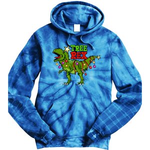 Tree Rex Christmas Holiday Trex Dinosaur Santa Gift Meaningful Gift Tie Dye Hoodie