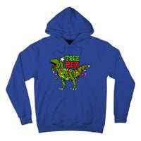 Tree Rex Christmas Holiday Trex Dinosaur Santa Gift Meaningful Gift Tall Hoodie