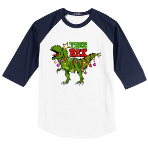 Tree Rex Christmas Holiday Trex Dinosaur Santa Gift Meaningful Gift Baseball Sleeve Shirt