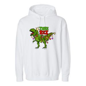 Tree Rex Christmas Holiday Trex Dinosaur Santa Gift Meaningful Gift Garment-Dyed Fleece Hoodie