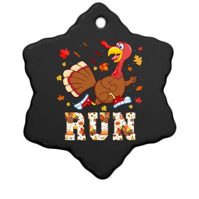 Turkey Run Costume Thanksgiving Running Turkey Trot Ceramic Star Ornament