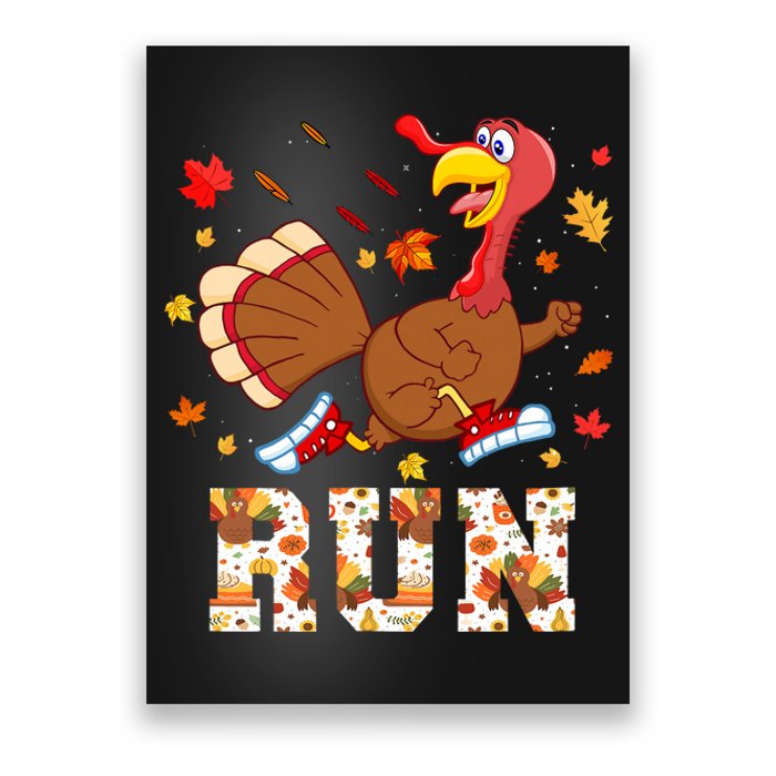 Turkey Run Costume Thanksgiving Running Turkey Trot Poster