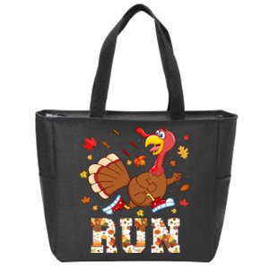 Turkey Run Costume Thanksgiving Running Turkey Trot Zip Tote Bag