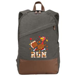 Turkey Run Costume Thanksgiving Running Turkey Trot Cotton Canvas Backpack