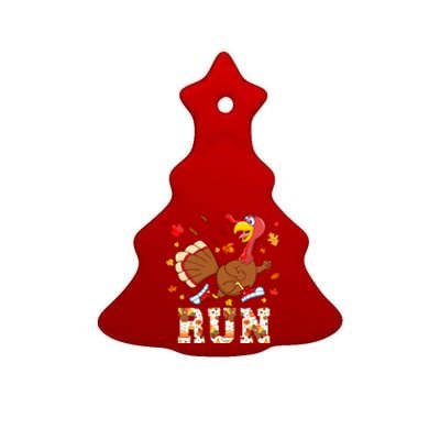 Turkey Run Costume Thanksgiving Running Turkey Trot Ceramic Tree Ornament