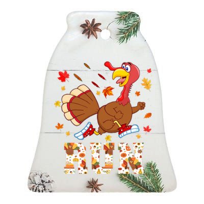 Turkey Run Costume Thanksgiving Running Turkey Trot Ceramic Bell Ornament