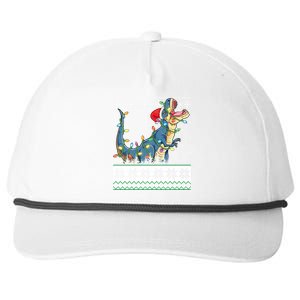 Tree Rex Christmas Lights Ugly Christmas Sweater Gift Snapback Five-Panel Rope Hat