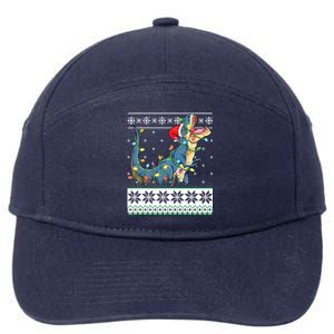 Tree Rex Christmas Lights Ugly Christmas Sweater Gift 7-Panel Snapback Hat