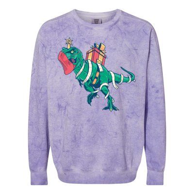 Tree Rex Christmas Gift Colorblast Crewneck Sweatshirt