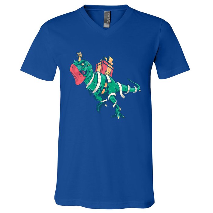 Tree Rex Christmas Gift V-Neck T-Shirt