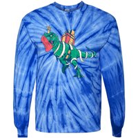 Tree Rex Christmas Gift Tie-Dye Long Sleeve Shirt