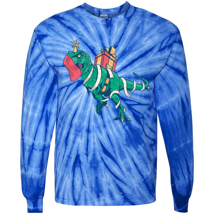 Tree Rex Christmas Gift Tie-Dye Long Sleeve Shirt