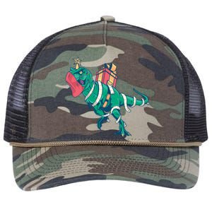 Tree Rex Christmas Gift Retro Rope Trucker Hat Cap