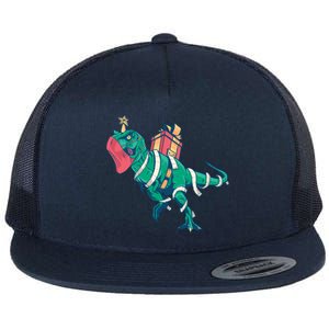 Tree Rex Christmas Gift Flat Bill Trucker Hat