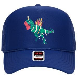 Tree Rex Christmas Gift High Crown Mesh Back Trucker Hat