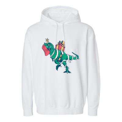 Tree Rex Christmas Gift Garment-Dyed Fleece Hoodie