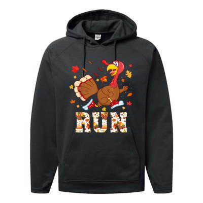 Turkey Run Costume Thanksgiving Running Turkey Trot Performance Fleece Hoodie