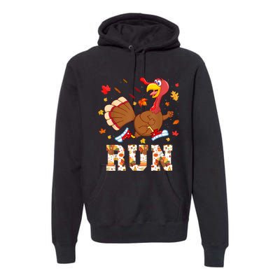 Turkey Run Costume Thanksgiving Running Turkey Trot Premium Hoodie