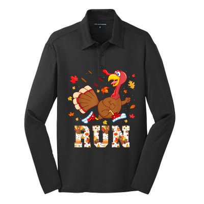 Turkey Run Costume Thanksgiving Running Turkey Trot Silk Touch Performance Long Sleeve Polo