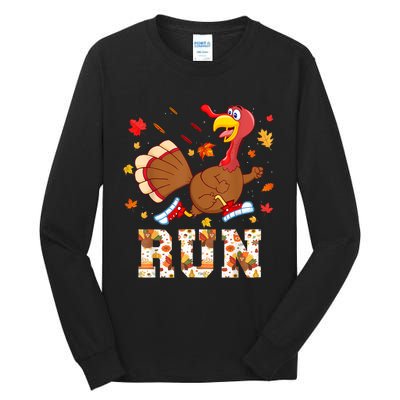 Turkey Run Costume Thanksgiving Running Turkey Trot Tall Long Sleeve T-Shirt