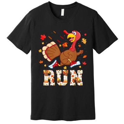 Turkey Run Costume Thanksgiving Running Turkey Trot Premium T-Shirt