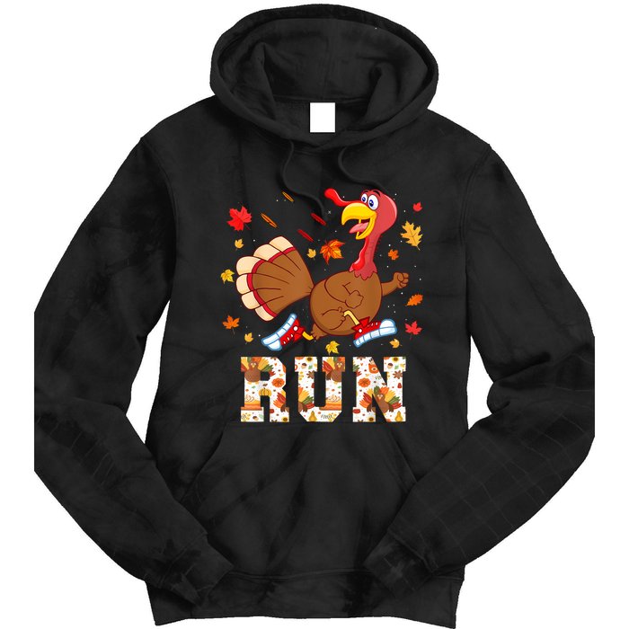 Turkey Run Costume Thanksgiving Running Turkey Trot Tie Dye Hoodie