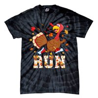 Turkey Run Costume Thanksgiving Running Turkey Trot Tie-Dye T-Shirt