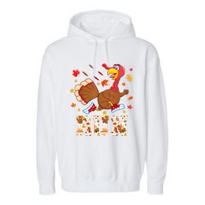 Turkey Run Costume Thanksgiving Running Turkey Trot Garment-Dyed Fleece Hoodie