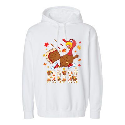 Turkey Run Costume Thanksgiving Running Turkey Trot Garment-Dyed Fleece Hoodie