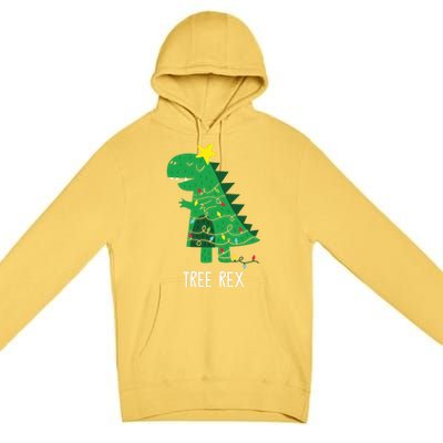 Tree Rex Christmas Gift T Rex Dinosaur Christmas Gift Premium Pullover Hoodie