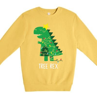 Tree Rex Christmas Gift T Rex Dinosaur Christmas Gift Premium Crewneck Sweatshirt