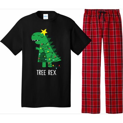 Tree Rex Christmas Gift T Rex Dinosaur Christmas Gift Pajama Set