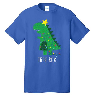 Tree Rex Christmas Gift T Rex Dinosaur Christmas Gift Tall T-Shirt