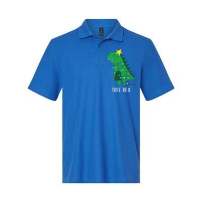 Tree Rex Christmas Gift T Rex Dinosaur Christmas Gift Softstyle Adult Sport Polo