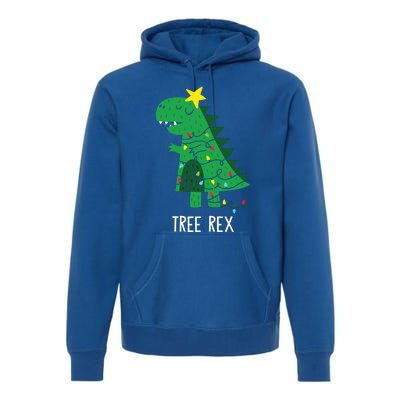 Tree Rex Christmas Gift T Rex Dinosaur Christmas Gift Premium Hoodie