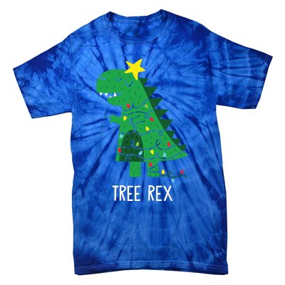 Tree Rex Christmas Gift T Rex Dinosaur Christmas Gift Tie-Dye T-Shirt