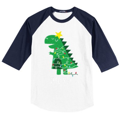 Tree Rex Christmas Gift T Rex Dinosaur Christmas Gift Baseball Sleeve Shirt