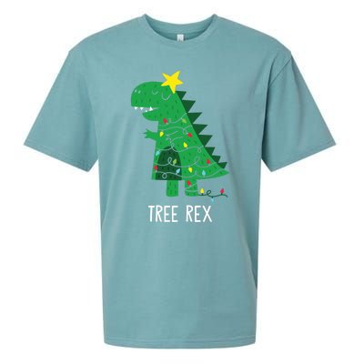 Tree Rex Christmas Gift T Rex Dinosaur Christmas Gift Sueded Cloud Jersey T-Shirt