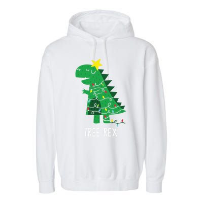 Tree Rex Christmas Gift T Rex Dinosaur Christmas Gift Garment-Dyed Fleece Hoodie