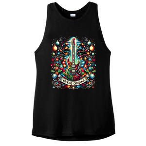 The Rocking Christmas Christmas Rock Guitar Santa Gift Ladies PosiCharge Tri-Blend Wicking Tank